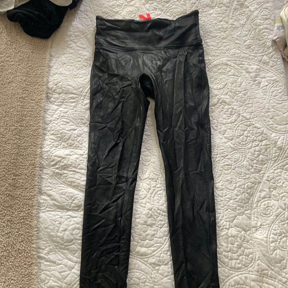 Spanx faux leather leggings black